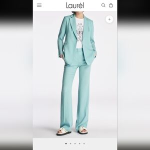 Nwot Laurel Light Blue Lightweight Wool Silk Blazer M Relaxed Fit